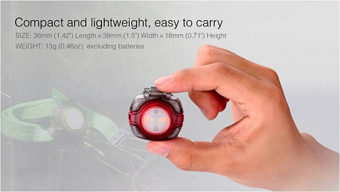 Фонарь Fenix HL05 Красный (White/Red LEDs, ANSI 8 лм, CR2032) 