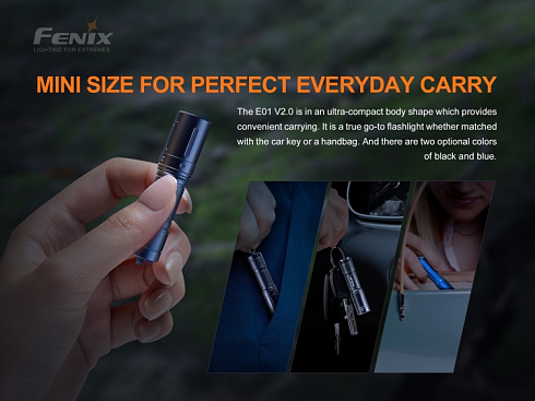 Фонарь Fenix E01 V2.0 Черный (XP-G2 S3, 100 лм, AAA)