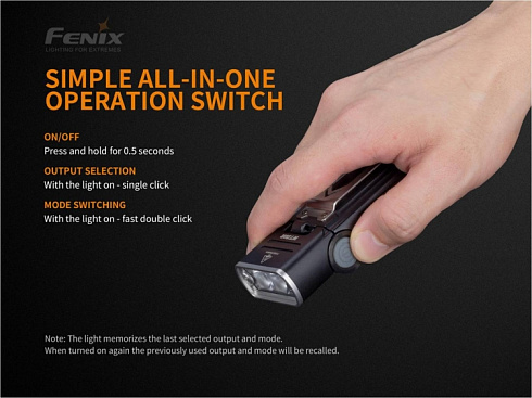 Фонарь Fenix WT20R (XD16 S3 + XP-G3 S4, ANSI 400 lm, Li-Po АКБ)