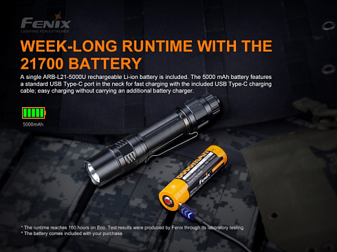 Фонарь Fenix PD36 TAC (SST70, ANSI 3000 lm, 21700)