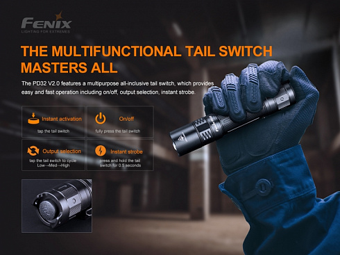 Фонарь Fenix PD32 V2.0 (CSLPM1.TG, 1200 лм, 18650)