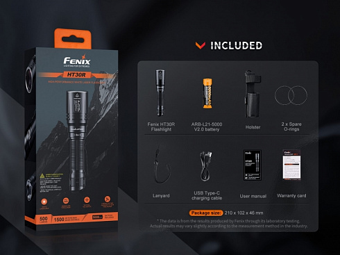 Фонарь Fenix HT30R (Белый лазер 10W, 500 lm, 21700)