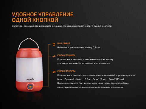 Фонарь Fenix CL23 Красный (300 лм, AA)