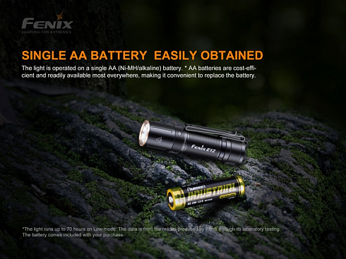 Фонарь Fenix E12 V2.0 (LUMINUS SST20, ANSI 160 лм, AA)