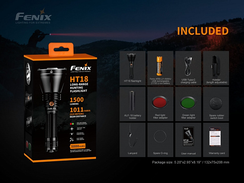 Фонарь Fenix HT18 (XHP35 HI, 1500 lm, 21700/18650)