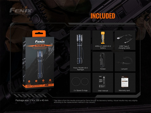 Фонарь Fenix TK20R V2.0 + сигнальный жезл AOT-M (SFT70, ANSI 3000 лм, 21700)