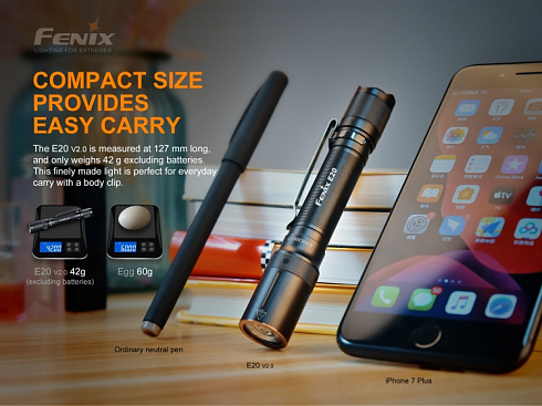 Фонарь Fenix E20 V2.0 (LUMINUS SST7, ANSI 350 лм, 2xAA)