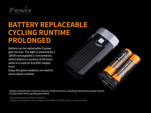 Велофара Fenix BC30 V2.0 (2xSST-40-N5, 2200 лм, 18650)