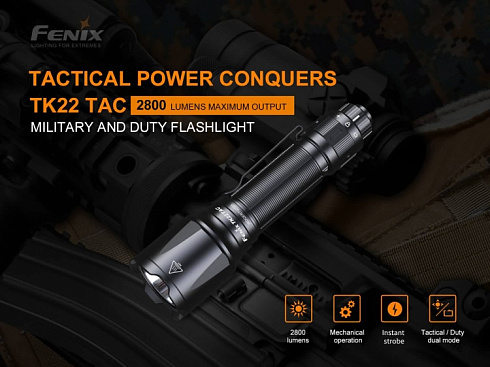 Фонарь Fenix TK22 TAC (SFT70, 2800 lm, 21700)