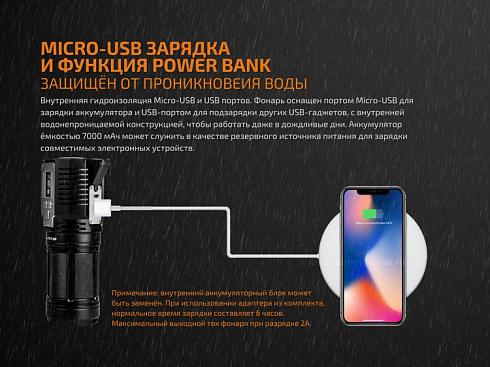 Фонарь Fenix TK72R (3 x XHP70, 9000 лм, свой АКБ)