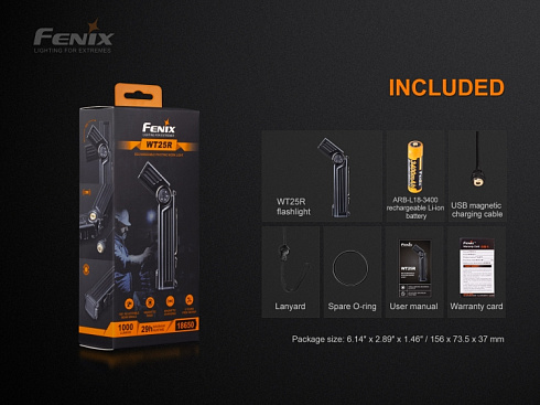 Фонарь Fenix WT25R (XP-L HI, ANSI 1000 lm, 18650)