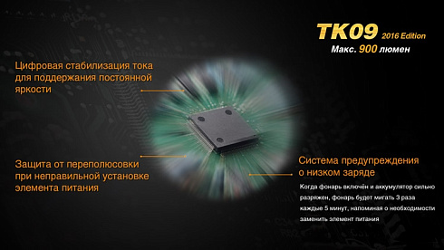 Фонарь Fenix TK09 2016 + подарок Fenix AOT-M (XP-L HI, 900 лм, 18650/CR123)