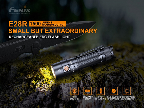 Фонарь Fenix E28R (LUMINUS SST40, ANSI 1500 лм, 18650,CR123A)