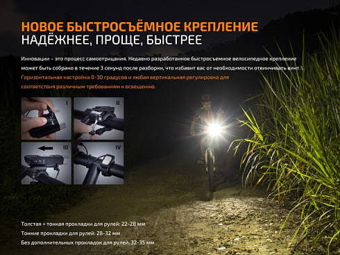 Велофара Fenix BC30R 2017 (2 х XM-L2 U2, 1800 лм, свой АКБ)