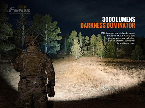 Фонарь Fenix TK20R V2.0 + сигнальный жезл AOT-M (SFT70, ANSI 3000 лм, 21700)
