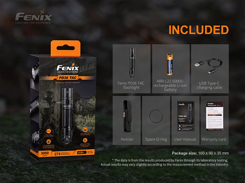 Фонарь Fenix PD36 TAC (SST70, ANSI 3000 lm, 21700)