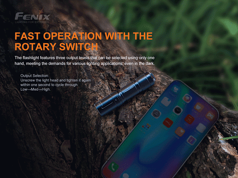 Фонарь Fenix E01 V2.0 Черный (XP-G2 S3, 100 лм, AAA)