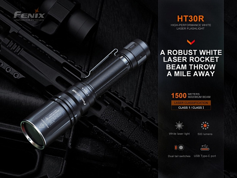 Фонарь Fenix HT30R (Белый лазер 10W, 500 lm, 21700)