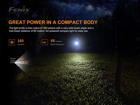 Фонарь Fenix E12 V2.0 (LUMINUS SST20, ANSI 160 лм, AA)