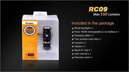 Фонарь Fenix RC09 (XM-L2, ANSI 550 lm, 16340/CR123A)
