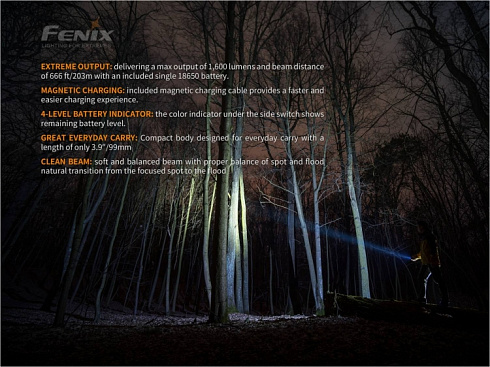 Фонарь Fenix E30R (LUMINUS SST40, ANSI 1600 лм, 18650/CR123A)