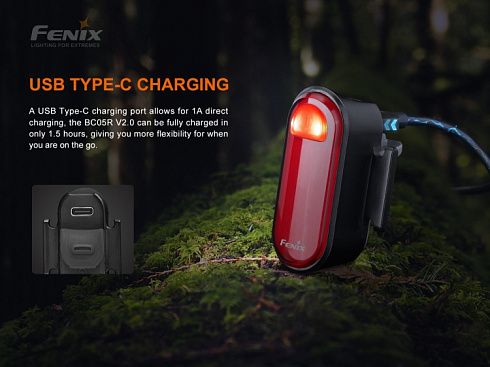 Велофонарь задний Fenix BC05R V2.0 (5 Red LEDs, 15 лм, Li-Po 400 мАч)
