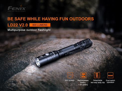 Фонарь Fenix LD22 V2.0 (LUMINUS, 800 лм, Li-ion/AA)
