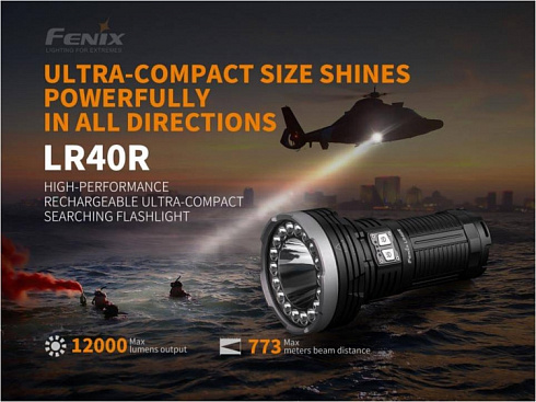 Фонарь Fenix LR40R (XP-L HIV3+18LuxeonV2, 12000 лм)