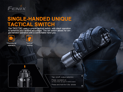 Фонарь Fenix TK22 TAC (SFT70, 2800 lm, 21700)