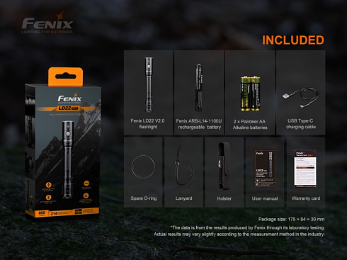 Фонарь Fenix LD22 V2.0 (LUMINUS, 800 лм, Li-ion/AA)
