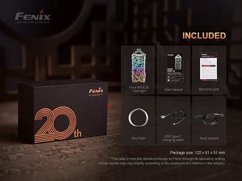 Фонарь Fenix APEX 20 Flow Blue (XP-L HI V2 + XQ-E Red, ANSI 760 lm, Li-Po)