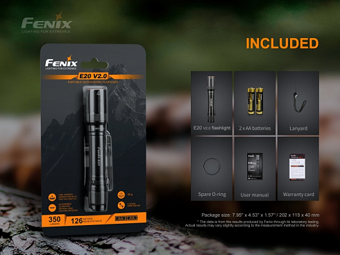 Фонарь Fenix E20 V2.0 (LUMINUS SST7, ANSI 350 лм, 2xAA)