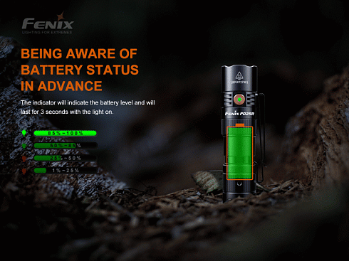 Фонарь Fenix PD25R (SST20, ANSI 800 лм, 16340/CR123A)
