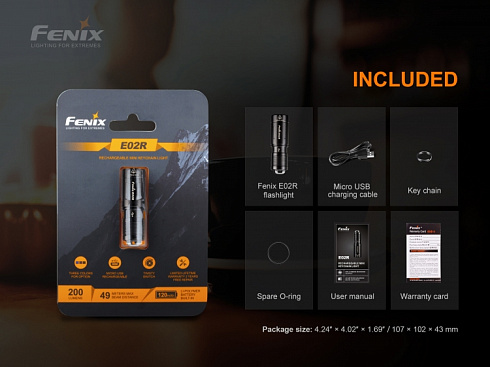 Fenix E02R Коричневый (XP-G2 S3, ANSI 200 лм, Li-Po)