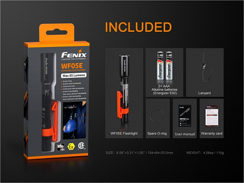 Фонарь взрывозащищенный Fenix WF05E (XP-G2, ANSI 85 лм, 2xAAA)