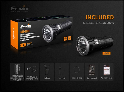 Фонарь Fenix LR40R (XP-L HIV3+18LuxeonV2, 12000 лм)