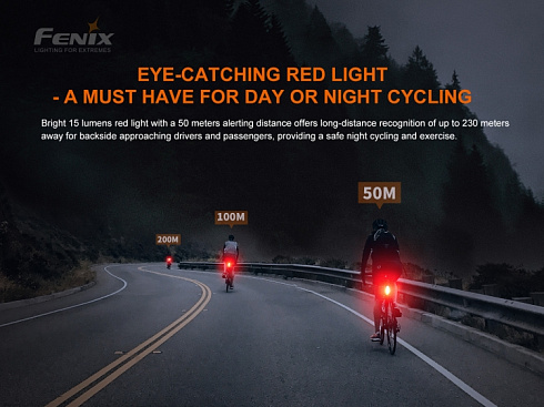 Велофонарь задний Fenix BC05R V2.0 (5 Red LEDs, 15 лм, Li-Po 400 мАч)